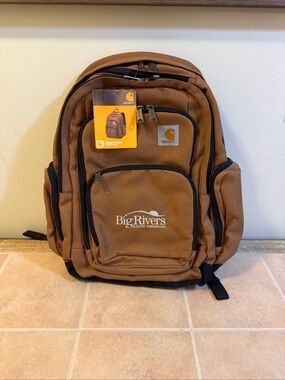 Carhartt Brown Work Backpack with BigRivers Logo